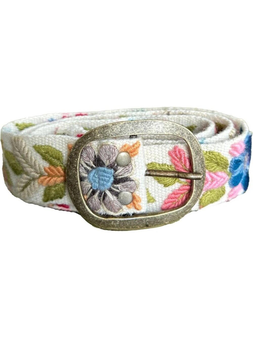 Embroidered Floral Belt for Women - Handmade Adjustable Ayacucho Design, Round